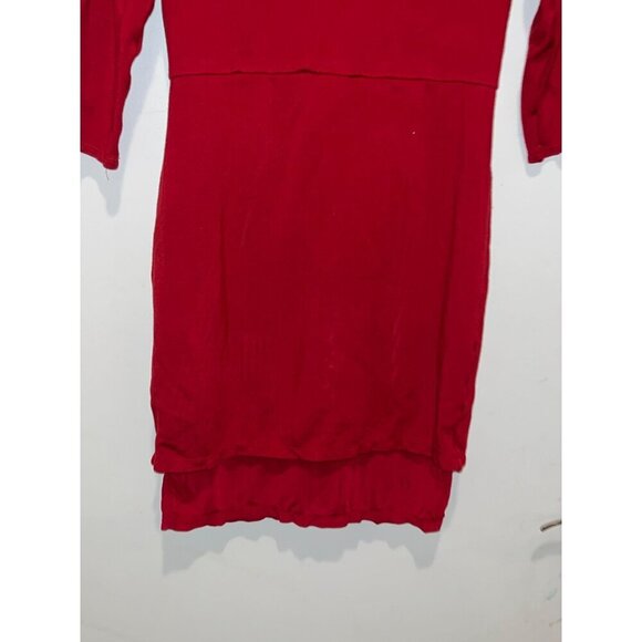 Alice + Olivia Red 3/4 Sleeve Back Zipper Above Knee Mini Dress Women's Size S - Picture 3 of 9